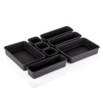 8 Pieces Cutlery Tray for Kitchen Drawers - Interlocking Drawer Desk Organizer - Plastic Divider Trays